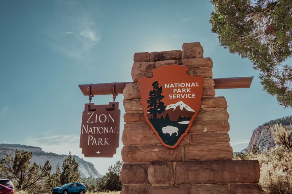 Zion national park entrance