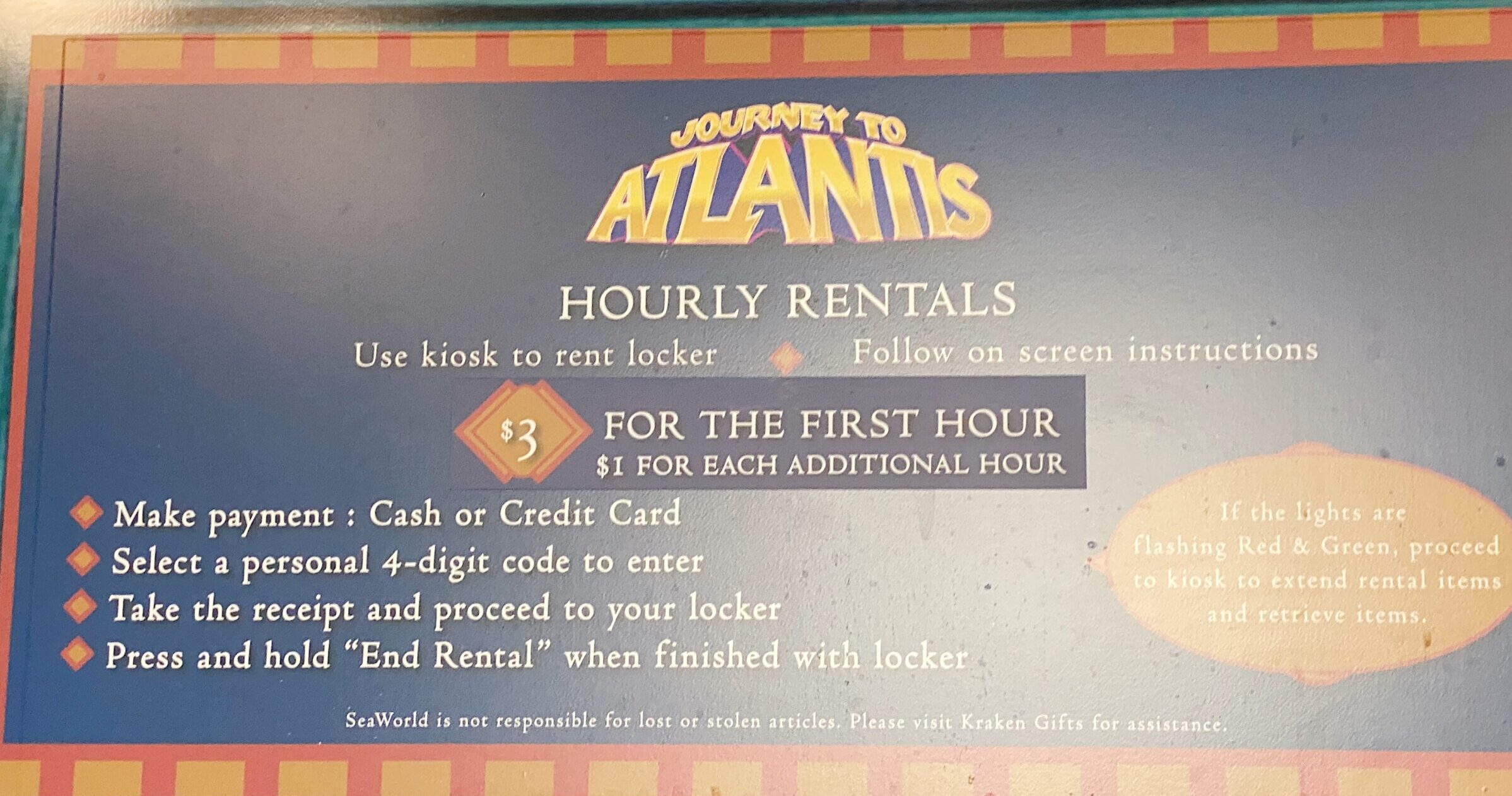 Sea World Orlando Locker Prices