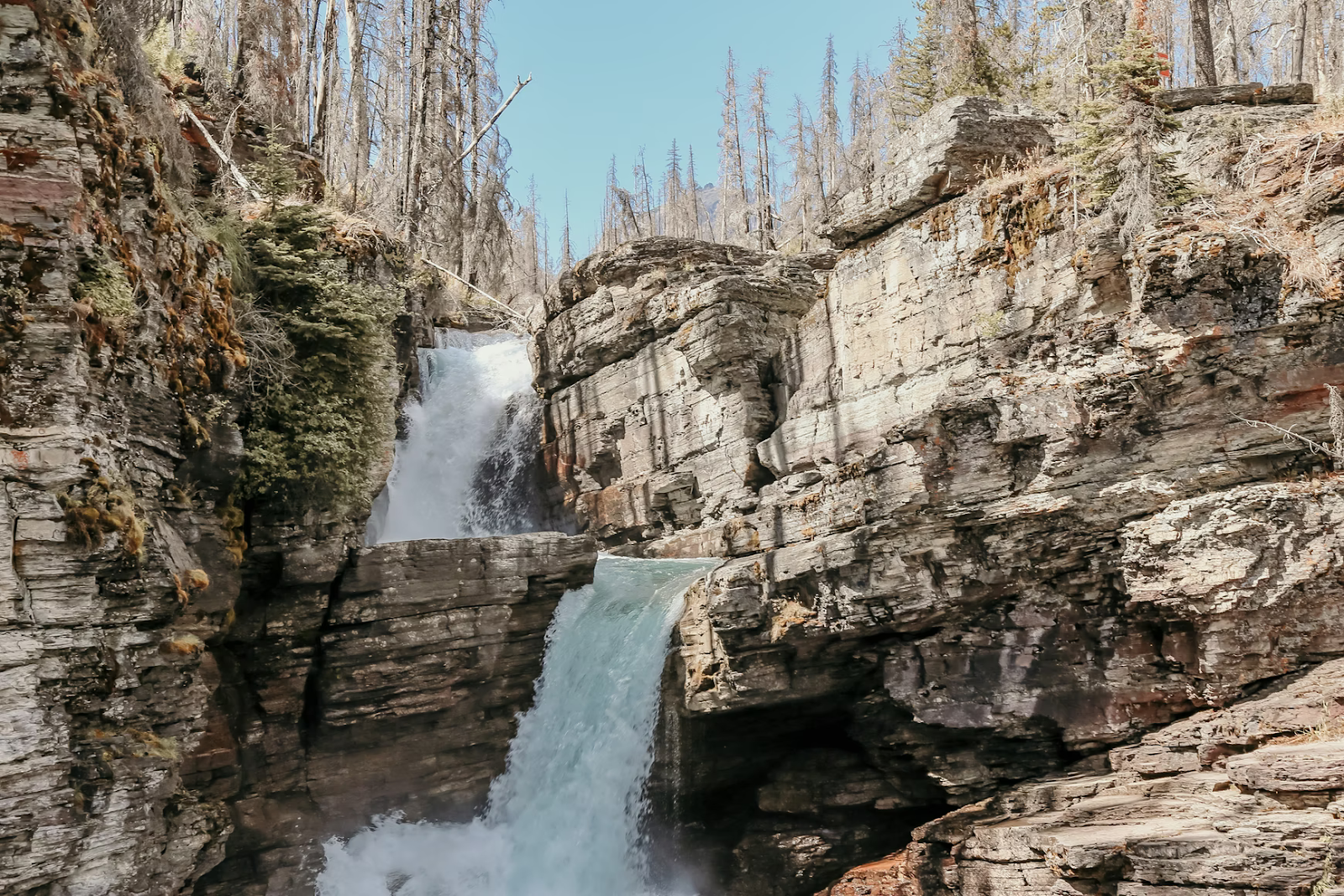 waterfall hike in glacier national park - 7 day montana itinerary