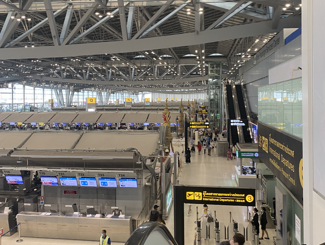 Bangkok airport check in counters to fly from Chiang Mai to Bangkok