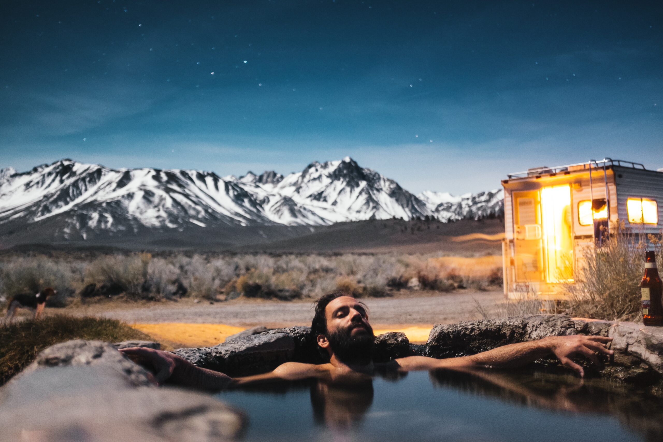 hot springs pool in the mountain