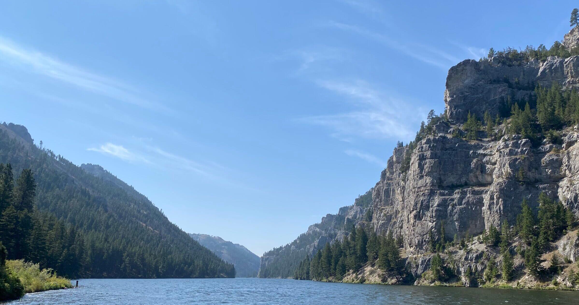 gates of the mountains missouri river with cliffs