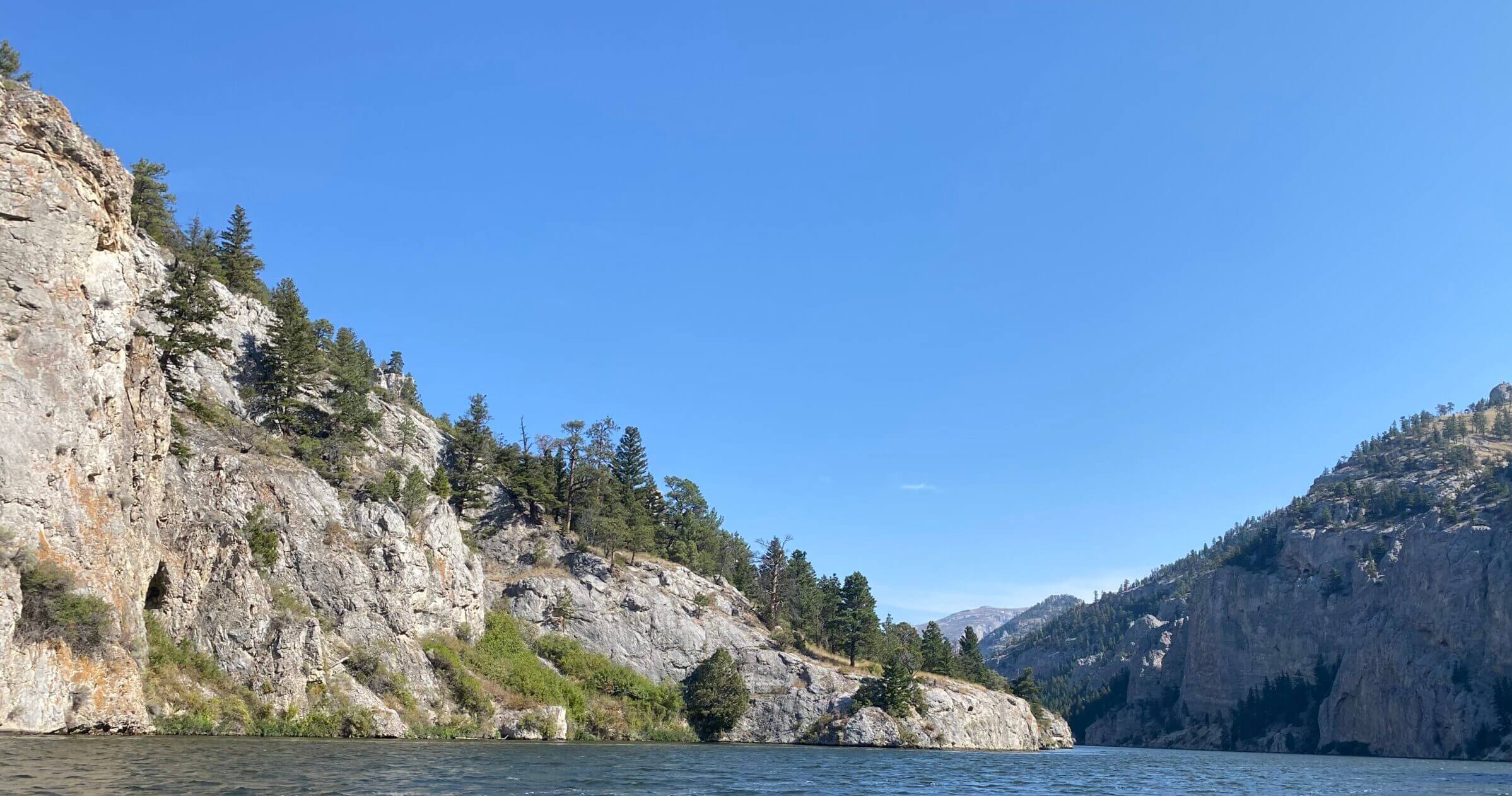 cliffs in water