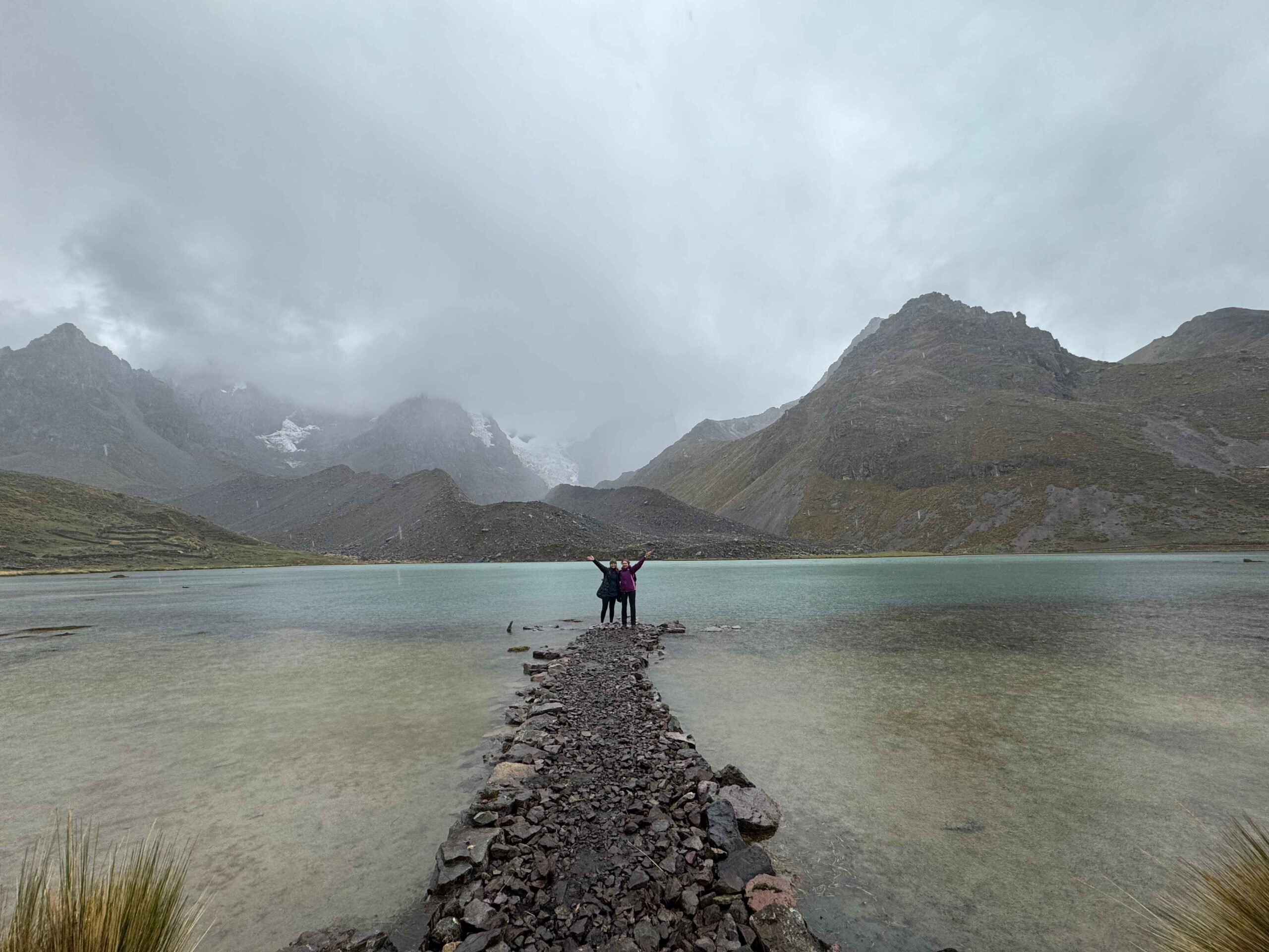 cloudy weather in the mountains on a lake