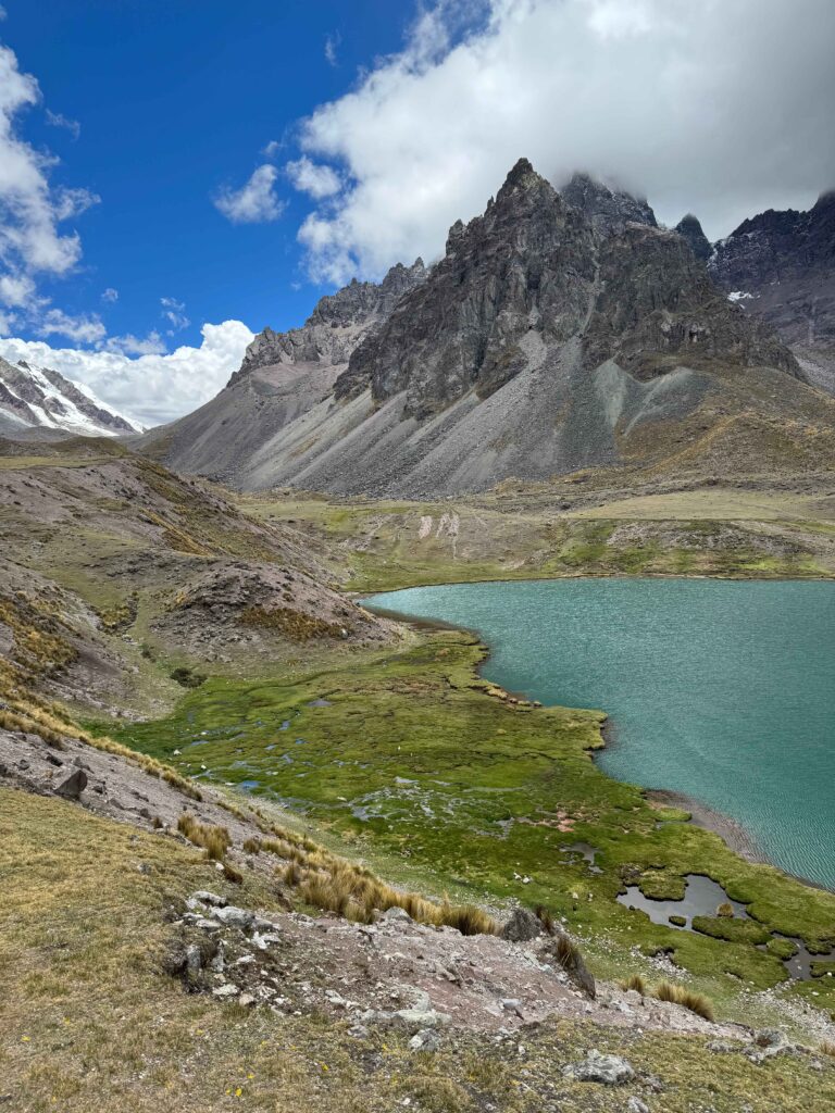 7 lakes of ausangate - big mountain with turquoise blue lake