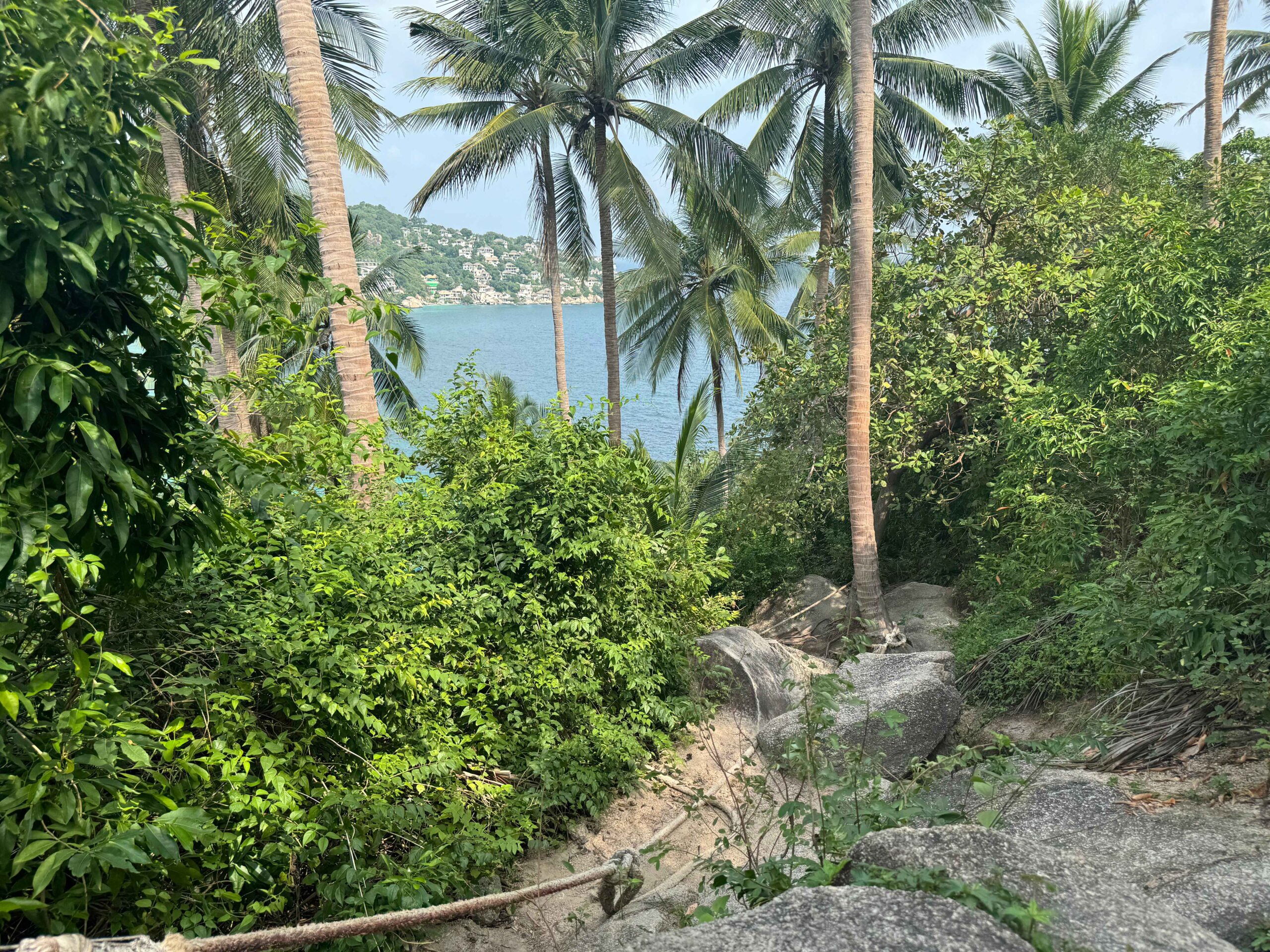 rock scramble with rope and beaches