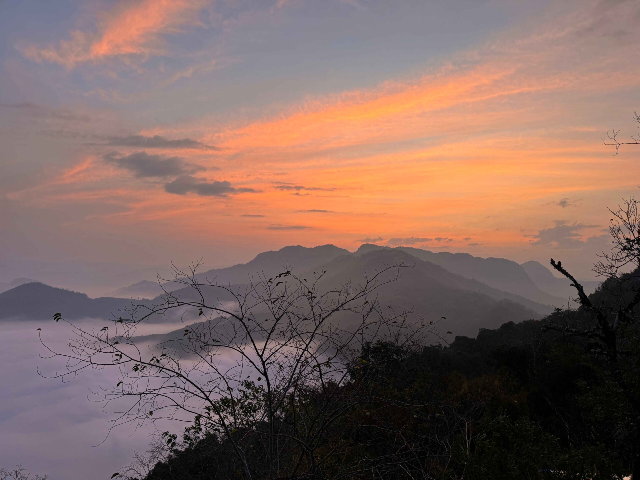 sunrise at viewpoint in nong khiaw