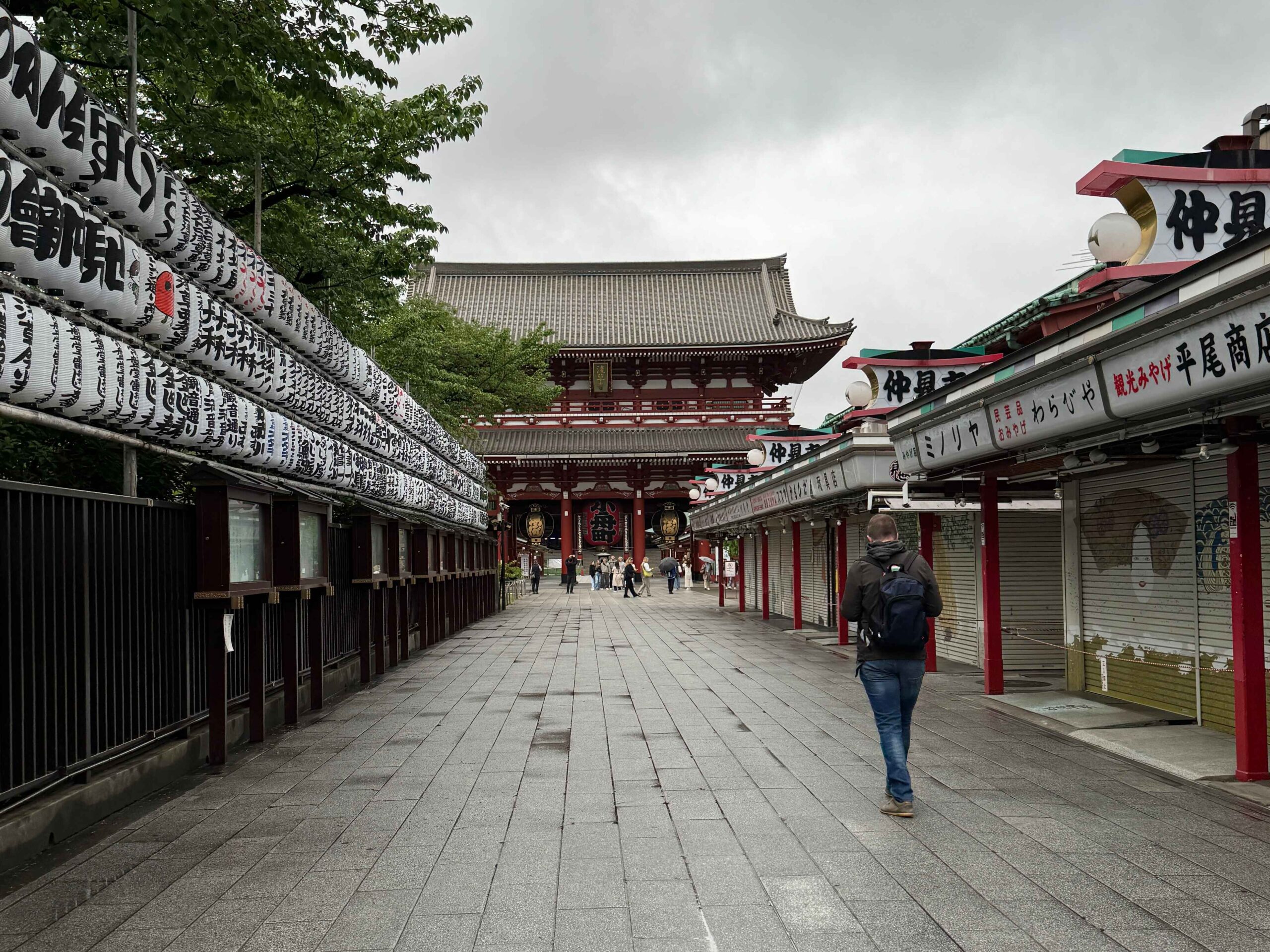 empty shopping street in japan before crowds